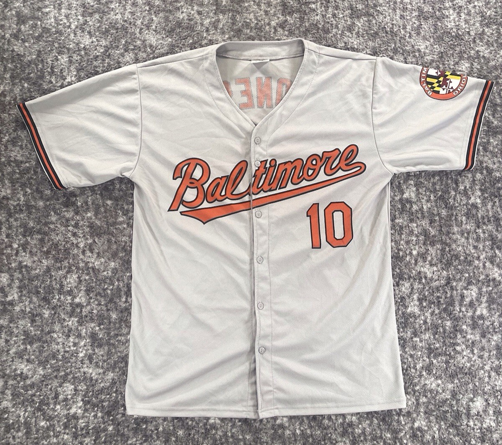 Baltimore Orioles Adam Jones 10 Gray Jersey Mens XL SGA MLB Button Down